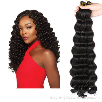 Wavy Deep Water Wave Synthetic Crochet Hair Attachment 20 inch Ombre Synthetic Hair Extensions